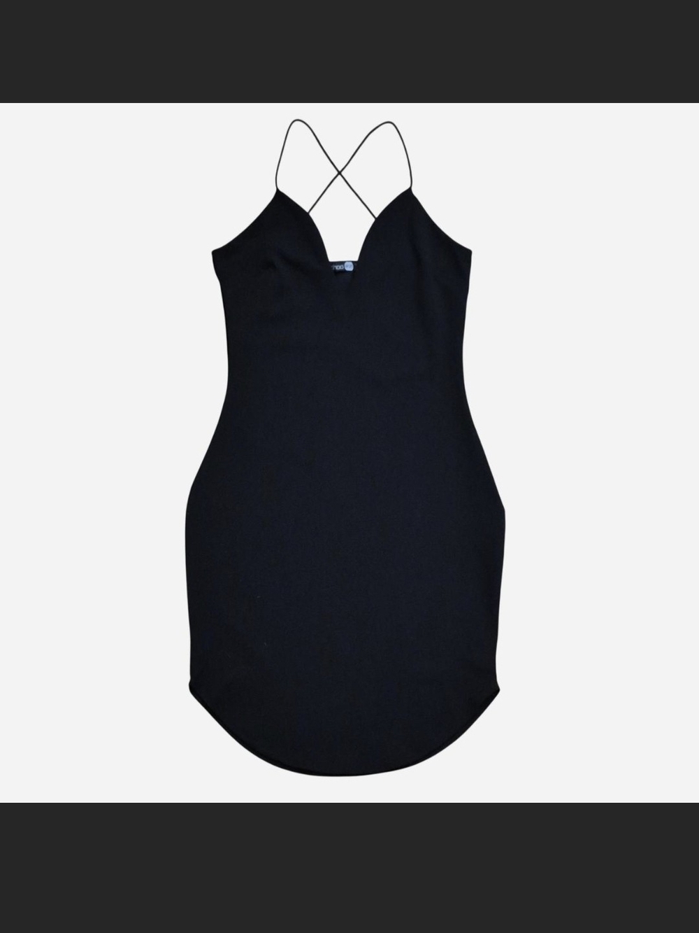 Boohoo Black Strapless Slip Dress with Crisscross Straps